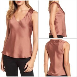 Halogen V-Neck Satin Tank C4